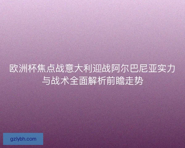 欧洲杯焦点战意大利迎战阿尔巴尼亚实力与战术全面解析前瞻走势