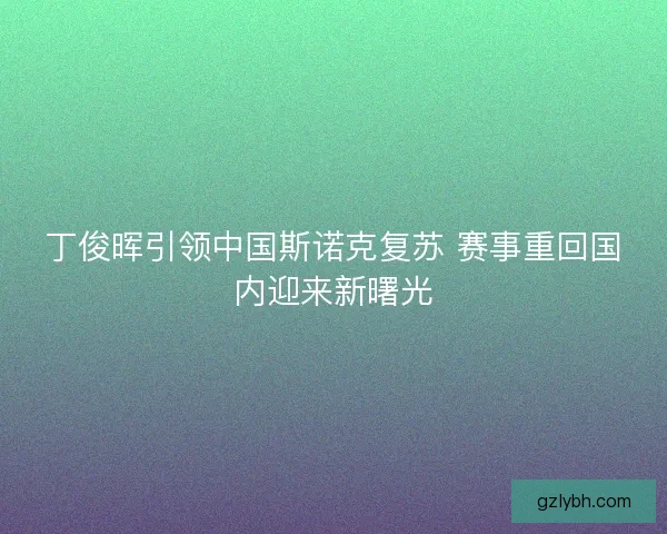 丁俊晖引领中国斯诺克复苏 赛事重回国内迎来新曙光