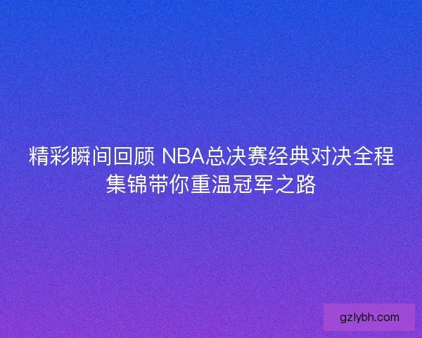精彩瞬间回顾 NBA总决赛经典对决全程集锦带你重温冠军之路